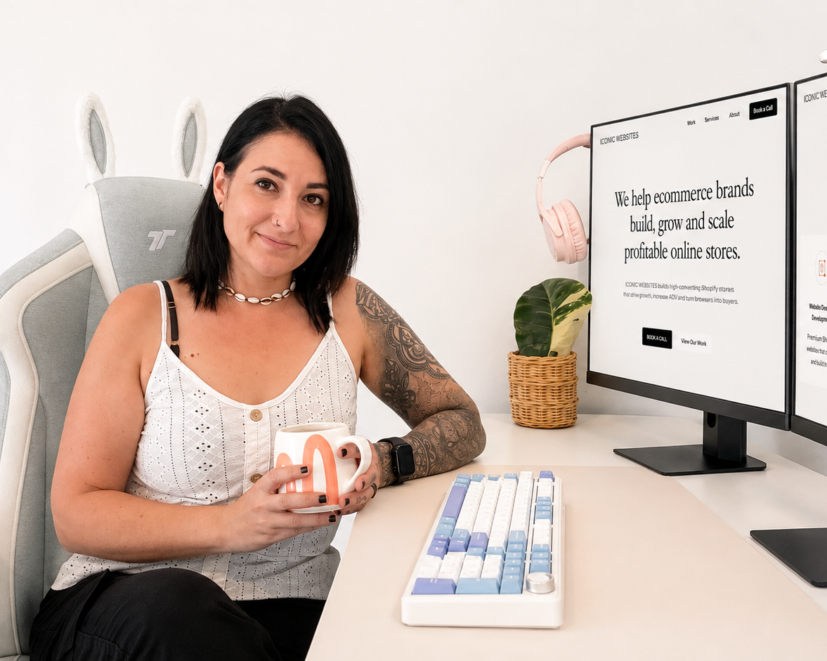 Founder working at a laptop