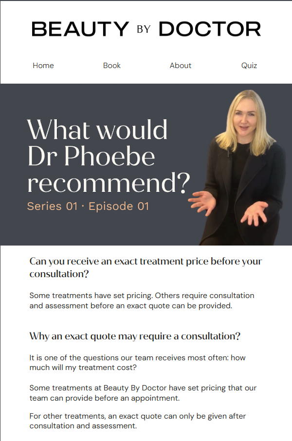 What would Dr Phoebe recommend?